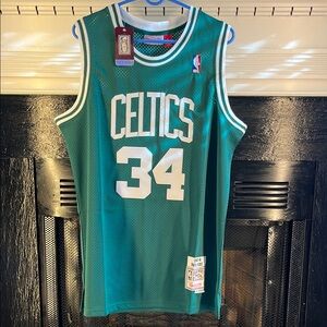 Boston Celtics Paul Pierce Throwback Basketball Jersey Green White Size Large